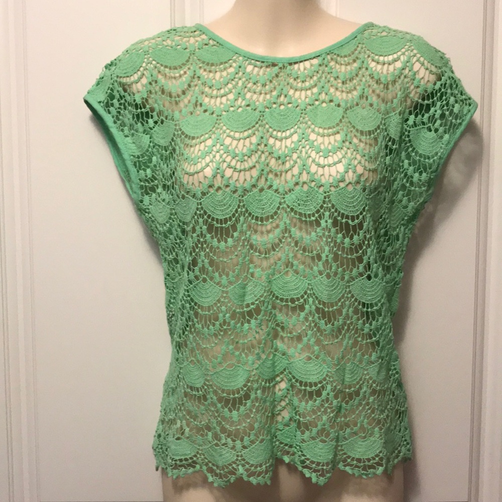 Vintage Kiss & cry Lace 100% Cotton top shell